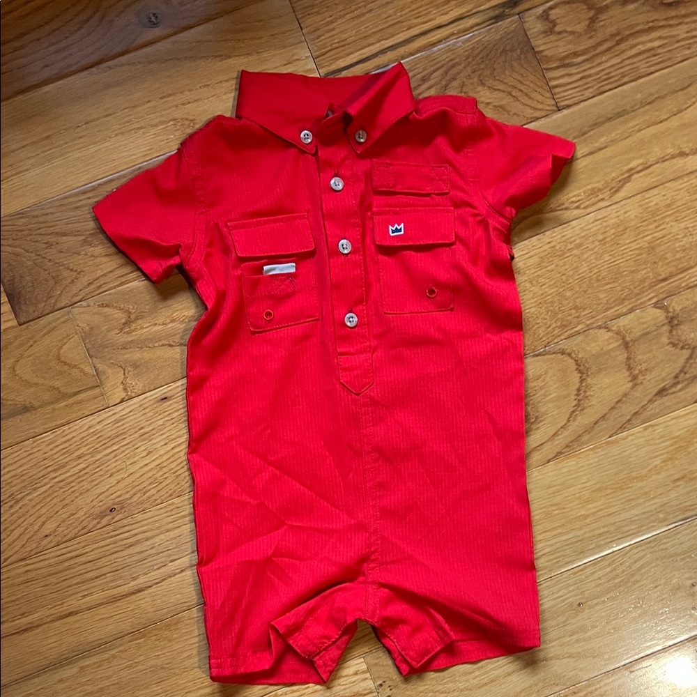 Crown & Ivy Vibrant Red Baby Romper
